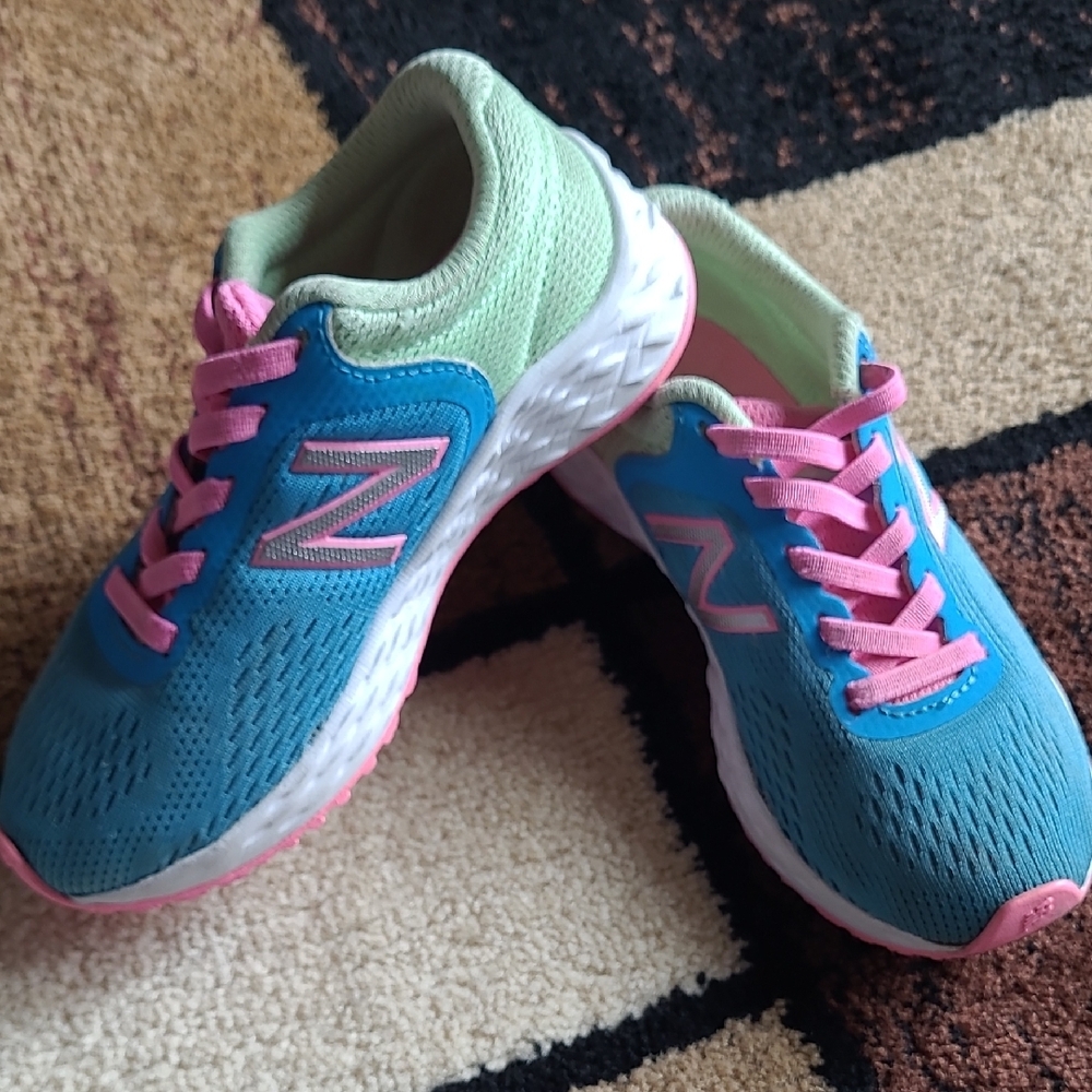 New Balance Girls Blue and Pink Sneakers